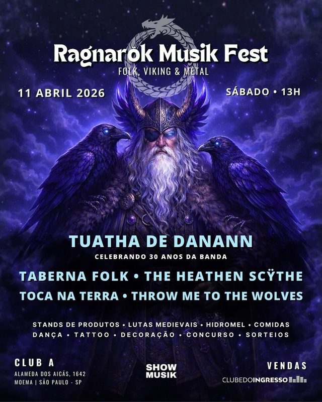 Ragnarök Musik Fest 2026 anuncia edição em São Paulo com Tuatha de